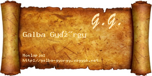 Galba György névjegykártya